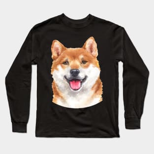 Droopy Delight Inu Chic, Stylish Tee for Canine Admirers Long Sleeve T-Shirt